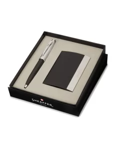 Boligrafo Sheaffer 100 G9313 Negra y plateada + Porta tarjetas personales