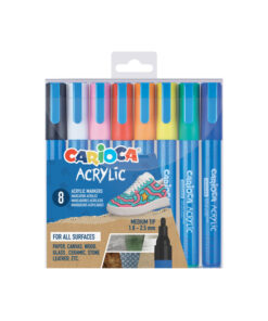 Marcador acrilico punta media colores surtidos x 8
