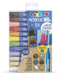 Marcador acrilico punta MAXI colores surtidos x 12